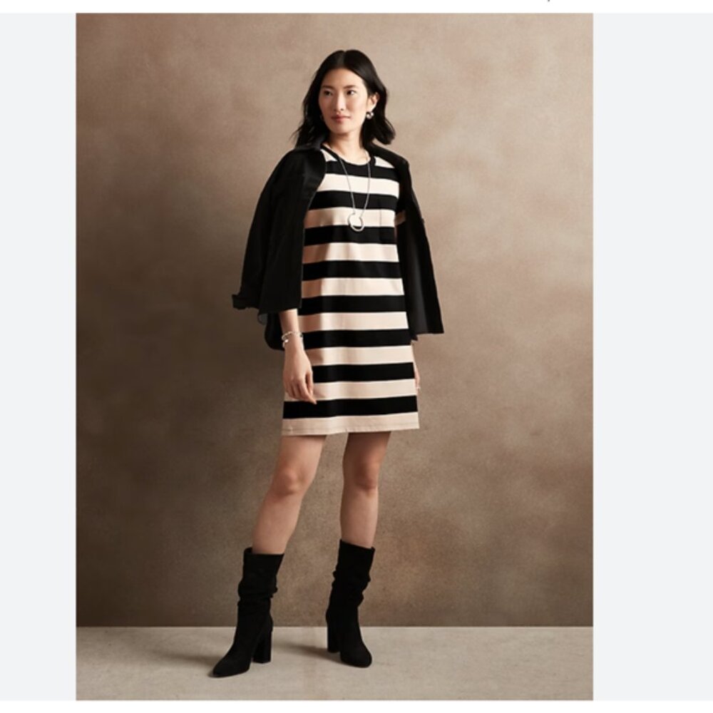 💫 Banana Republic Factory Striped Mini T-Shirt Dress | NWT 💫‎